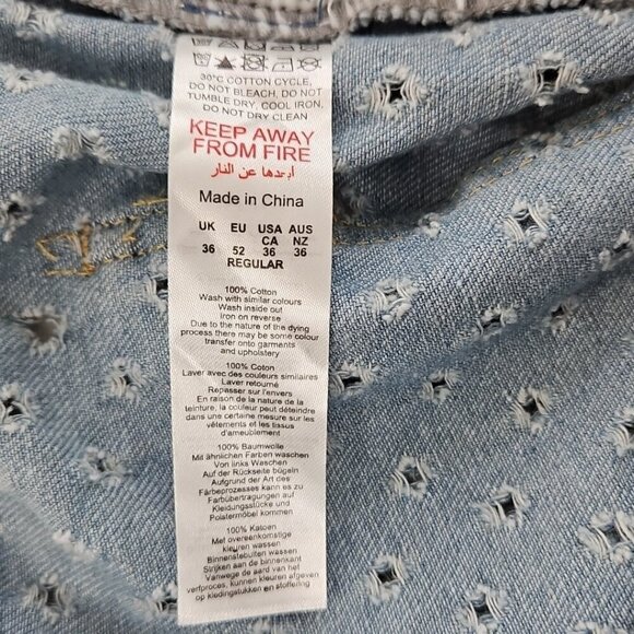 Boohoo Man Distressed Pull Texture Skate Jeans Men's 36x32 NEW Relaxed Fit NWT - Picture 11 of 16